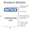 Signmission Compressed Gas OSHA Notice Sign, Vinyl Decal, 5in W x 7in L, 2PK OS-2PACK-NS-D-57-V-10753 - alternate 4
